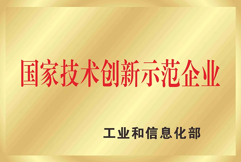 国家技术创新示范企业证书展示